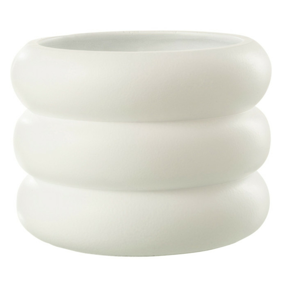 Cache-pot en ciment anneau 23cm blanc