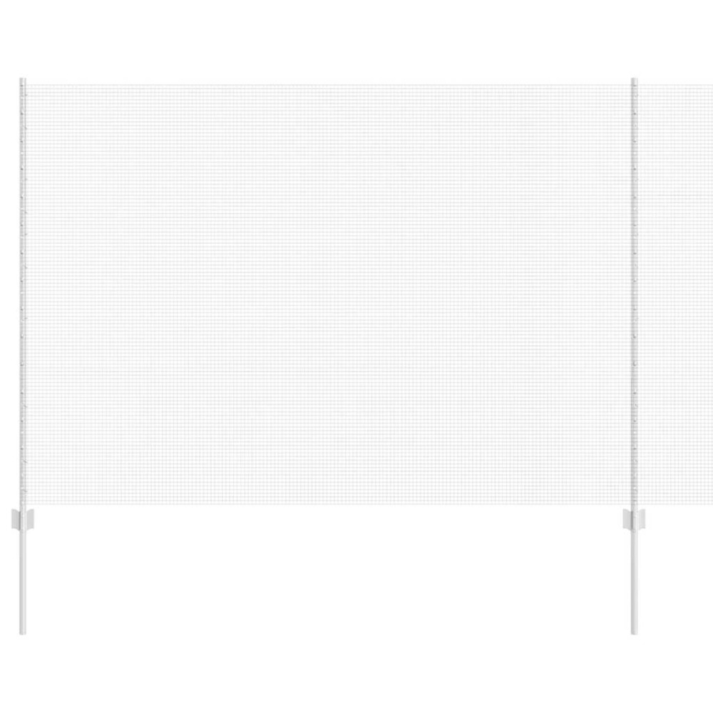 Clôture avec poteau argenté 1,5 x 25 m acier