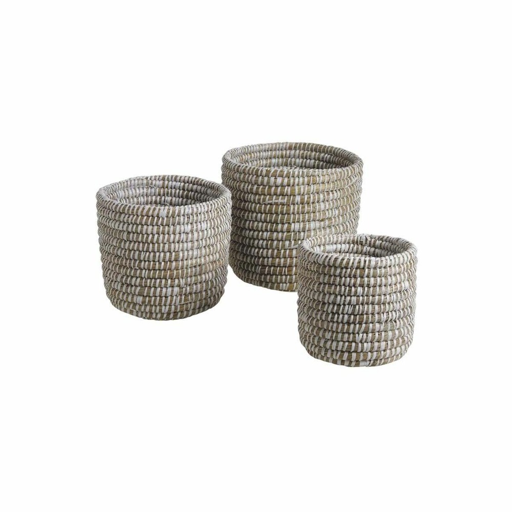 Cache pot rond en jonc de mer( lot de 3)