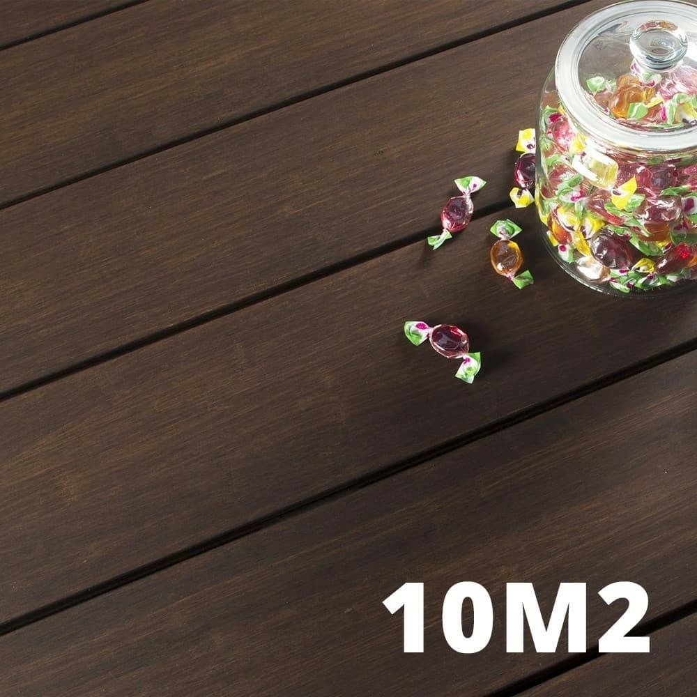 Kit terrasse bambou 10m² melody - 32 lames de terrasse (185 x 13.9 x 1.8 cm) - fixation clips cobra hybrid 7-22 - garantie 25 ans
