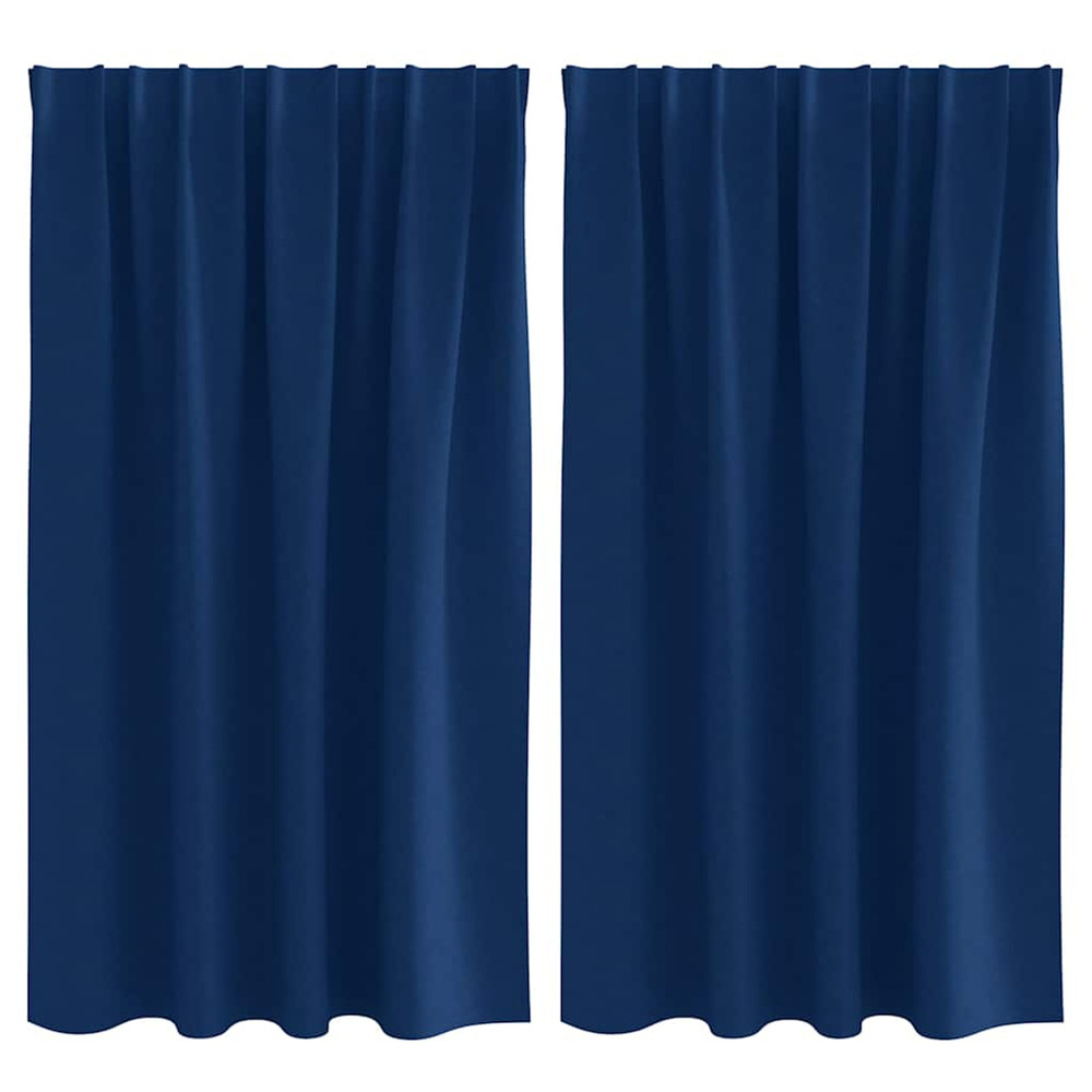 Rideaux occultants avec anneaux 2 pcs bleu foncé 140 x 140 cm
