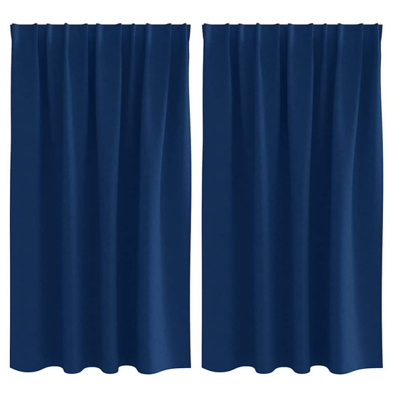 Rideaux occultants avec anneaux 2 pcs bleu foncé 140 x 140 cm
