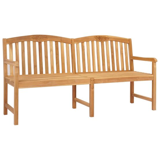 Banc en bois sculpté en rose 150 x 60 x 90 cm