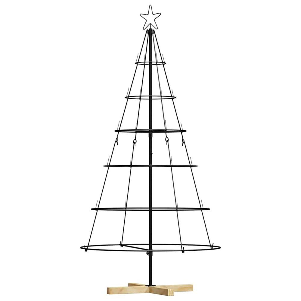 Sapin de noël en métal avec support kuopio 150 cm acier noir