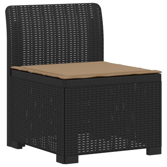 Canapé de jardin 1 place avec coussin look rotin pp anthracite