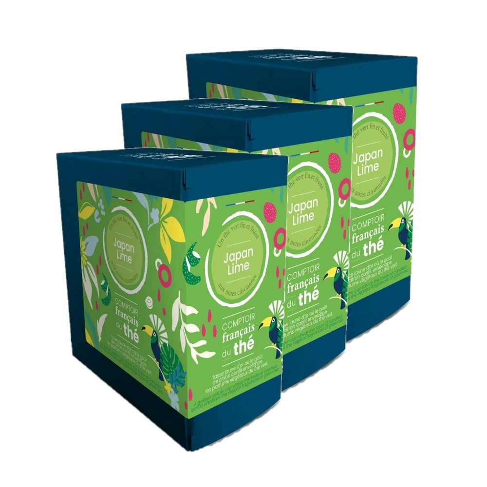 Thé vert japan lime - 20 sachets - comptoir français du thé