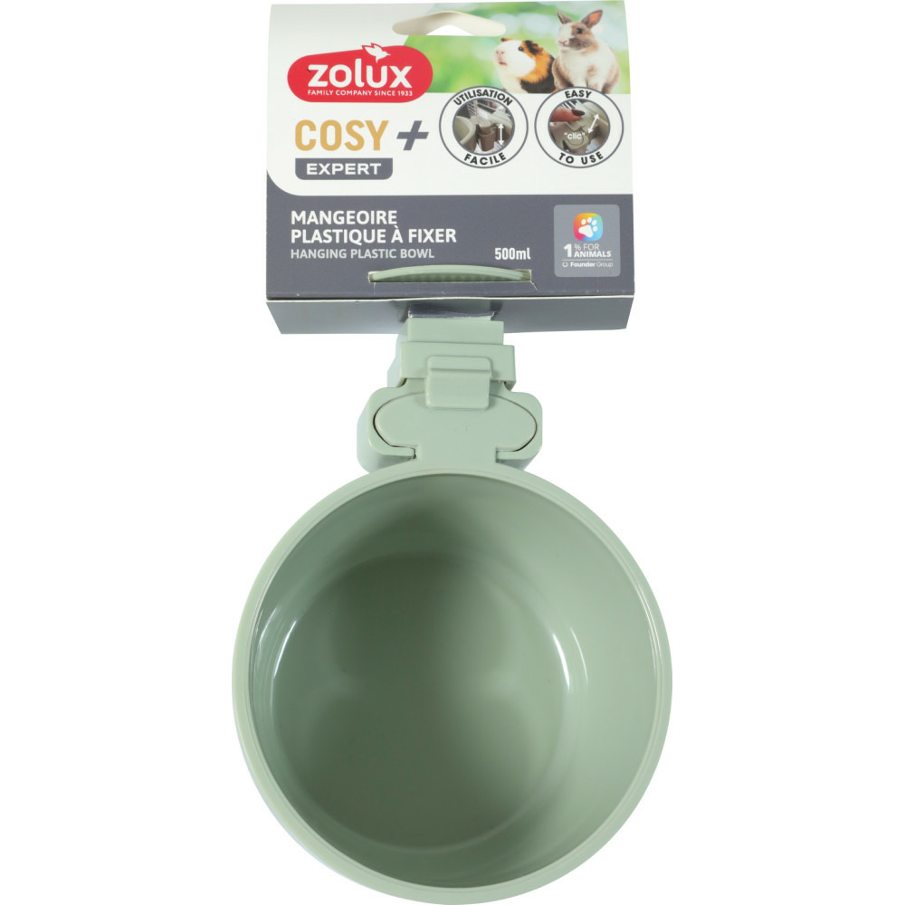 Mangeoire plastique verte cosy 500 ml pour petits mammifères