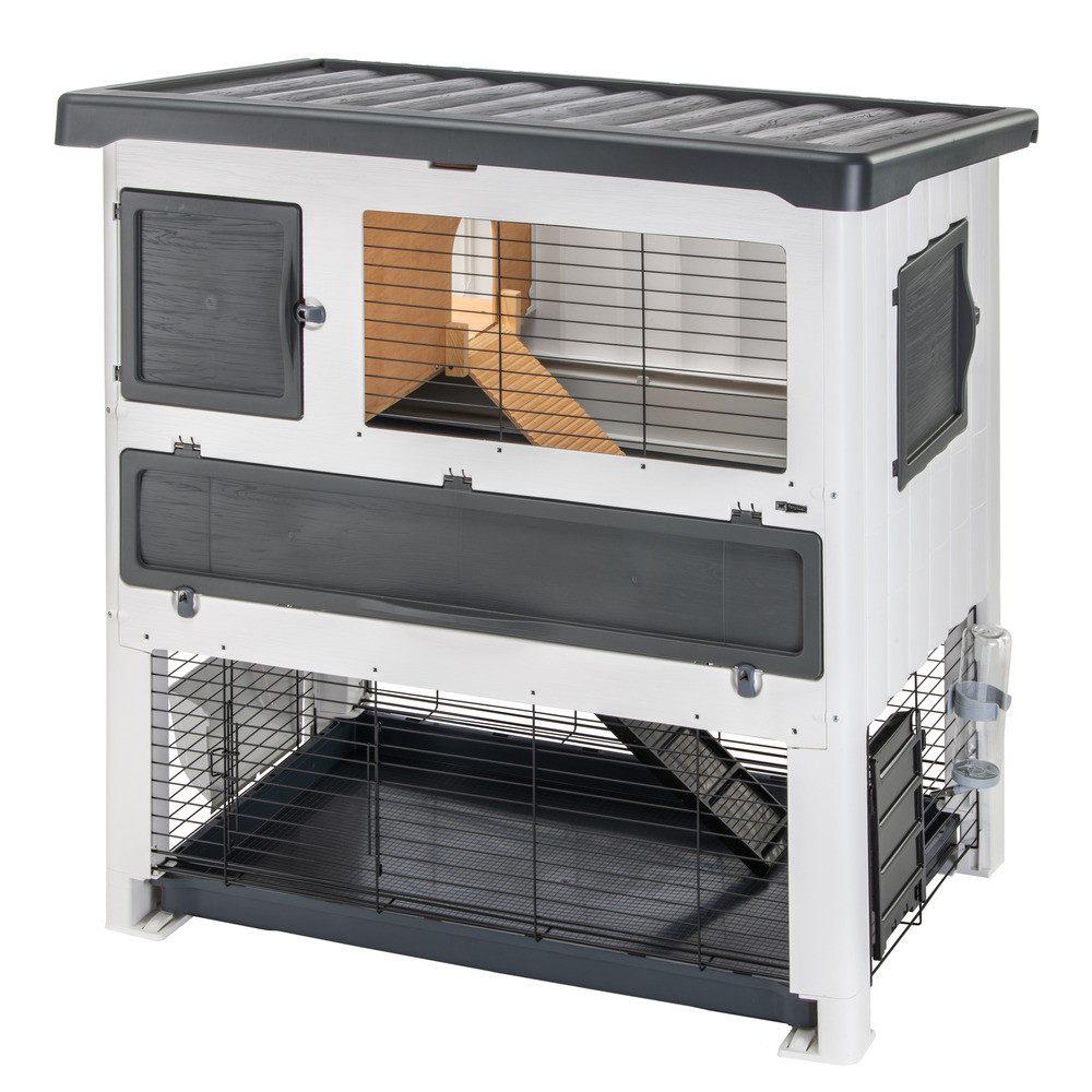 Ferplast cage lapin grand lodge 140 plus, clapier extérieur 2 étages, lapins, cochons d'inde, enclos pour lapins animaux