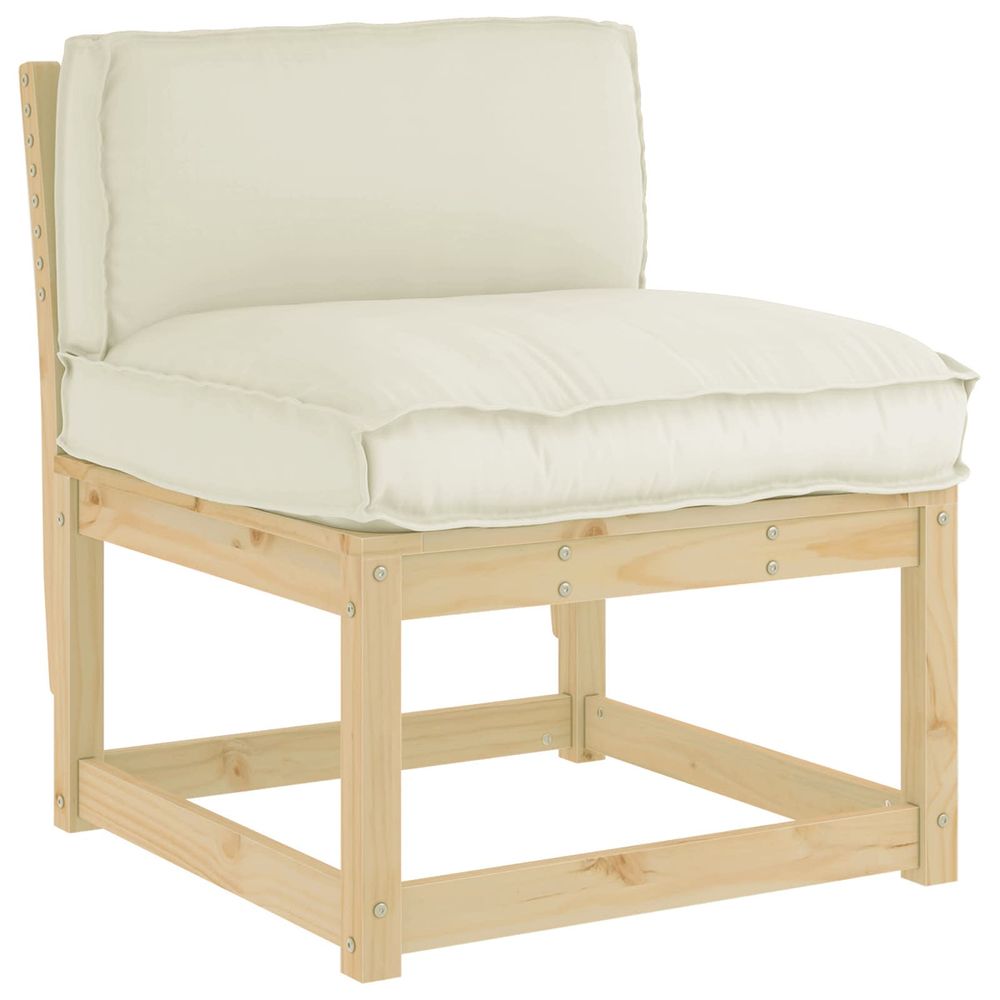 Coussin tissu oxford crème 80 x 40 x 12 cm