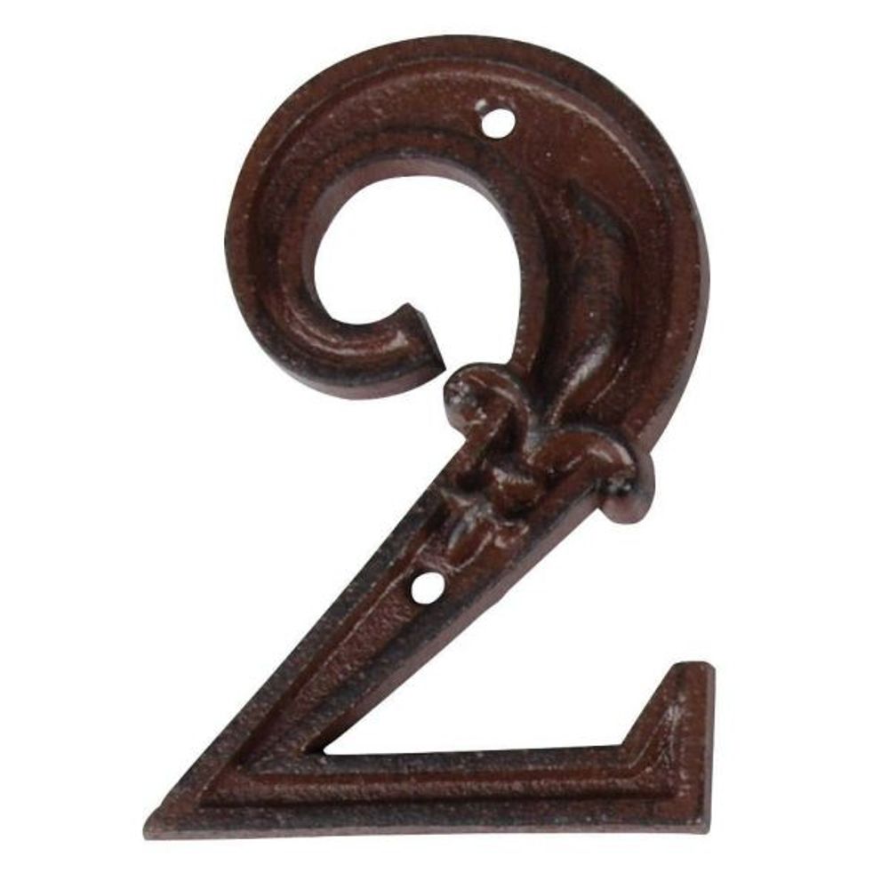 Numéro de maison en fonte chiffre 2