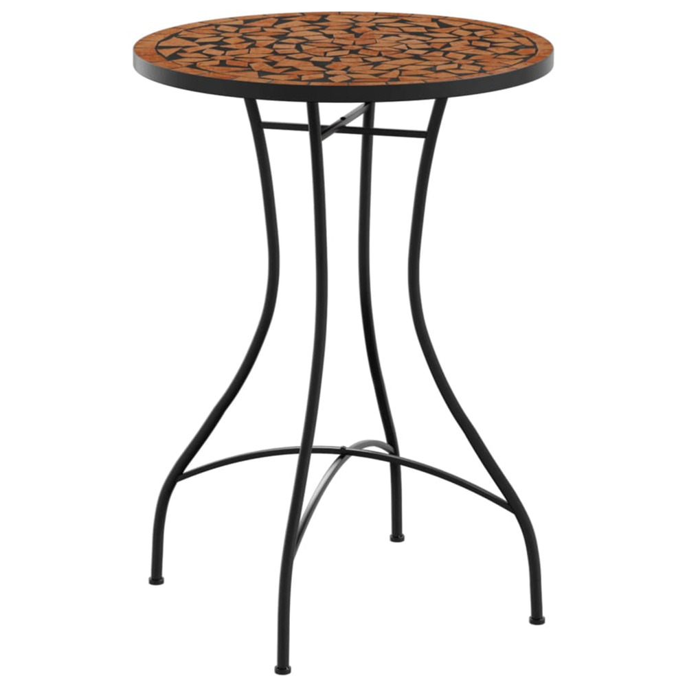 Table de bistro mosaïque terre cuite ø50x70 cm céramique