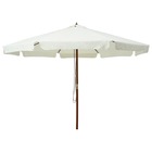 Parasol avec mât en bois 330 cm blanc sable