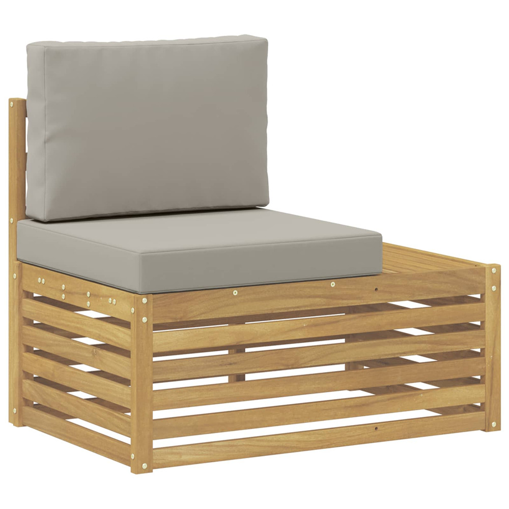 Canapé d'extérieur en bout bois d'acacia massif blanc