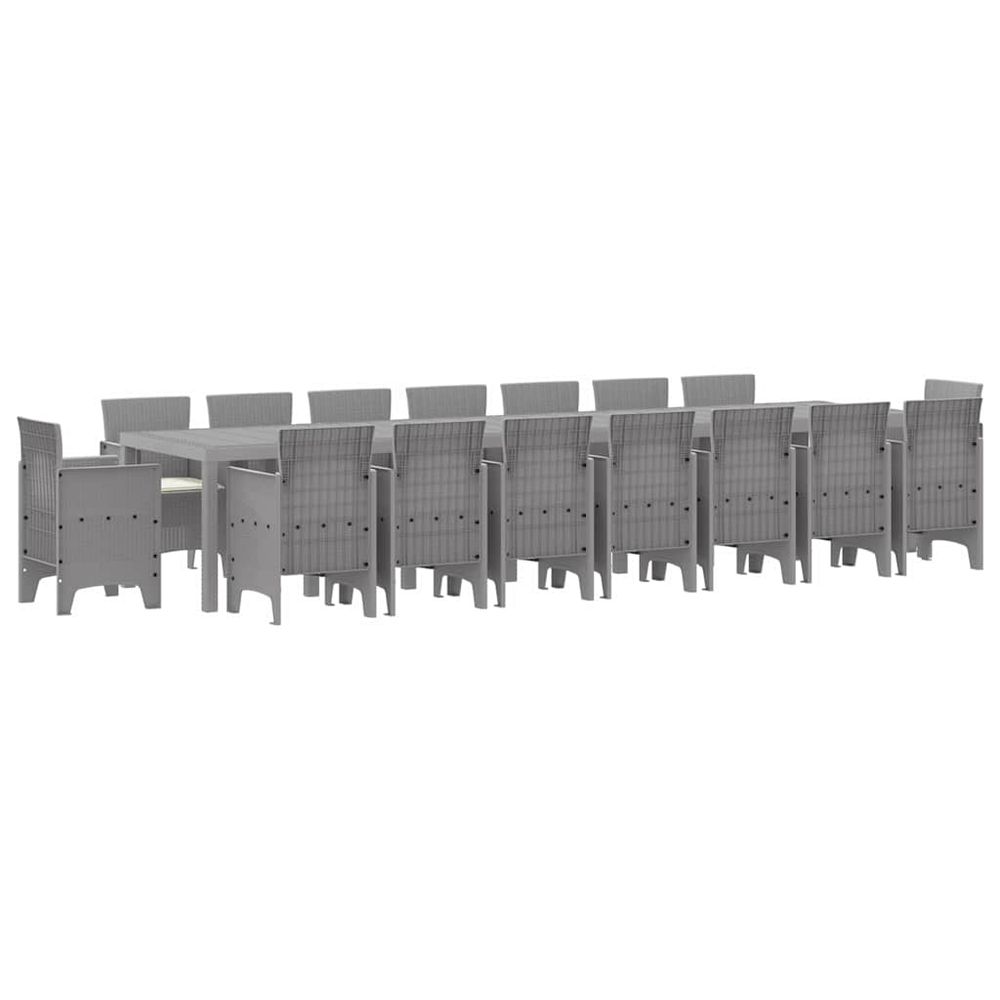 Ensemble de salle à manger de jardin avec coussins 17 pc pp