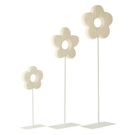 Lot de 3 fleurs déco en bois