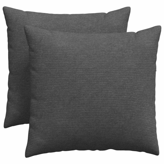 Coussins de canapé 2 pcs gris foncé 50 x 50 cm