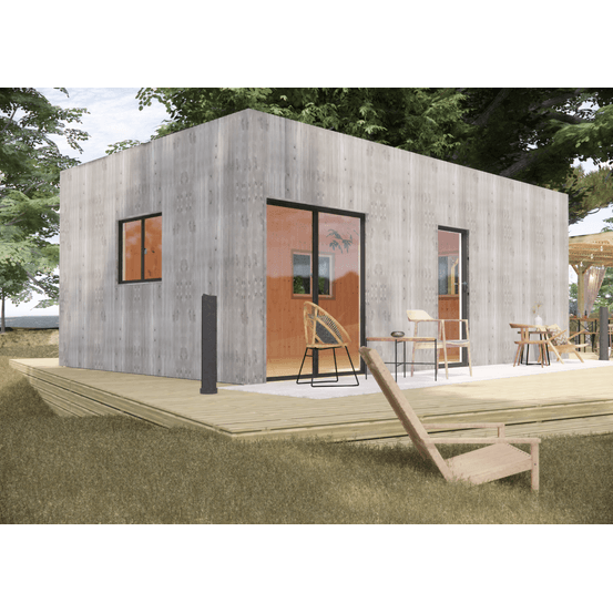 Studio de jardin re2020 en bois 7,7 x 4,6 x 3,2 m / isolation re2020 avec plancher isolé