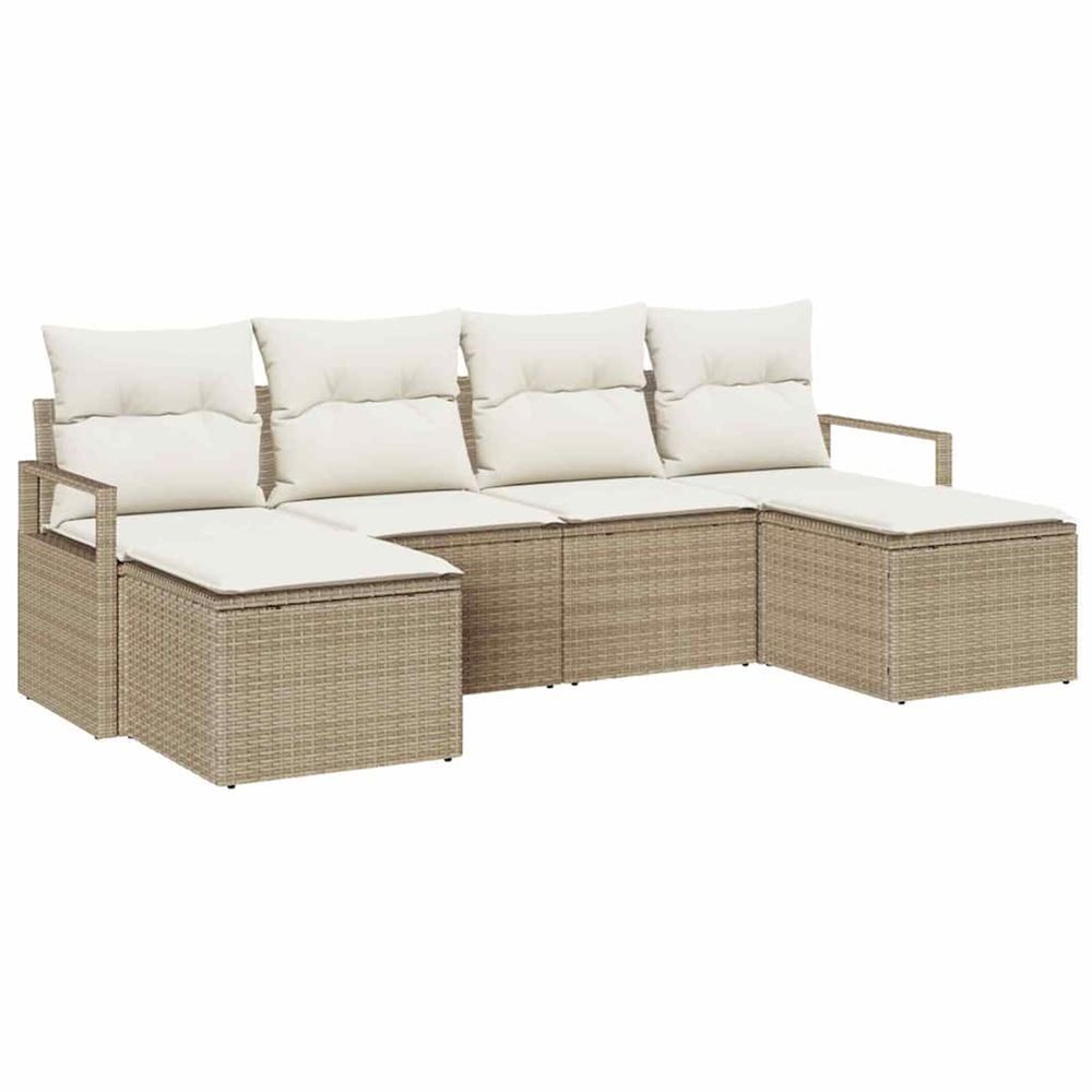 Ensemble de canapés 6 pc beige polyrotin