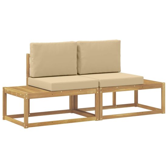 Canapé d'extérieur en bout 2 pièce blanc bois d'acacia massif