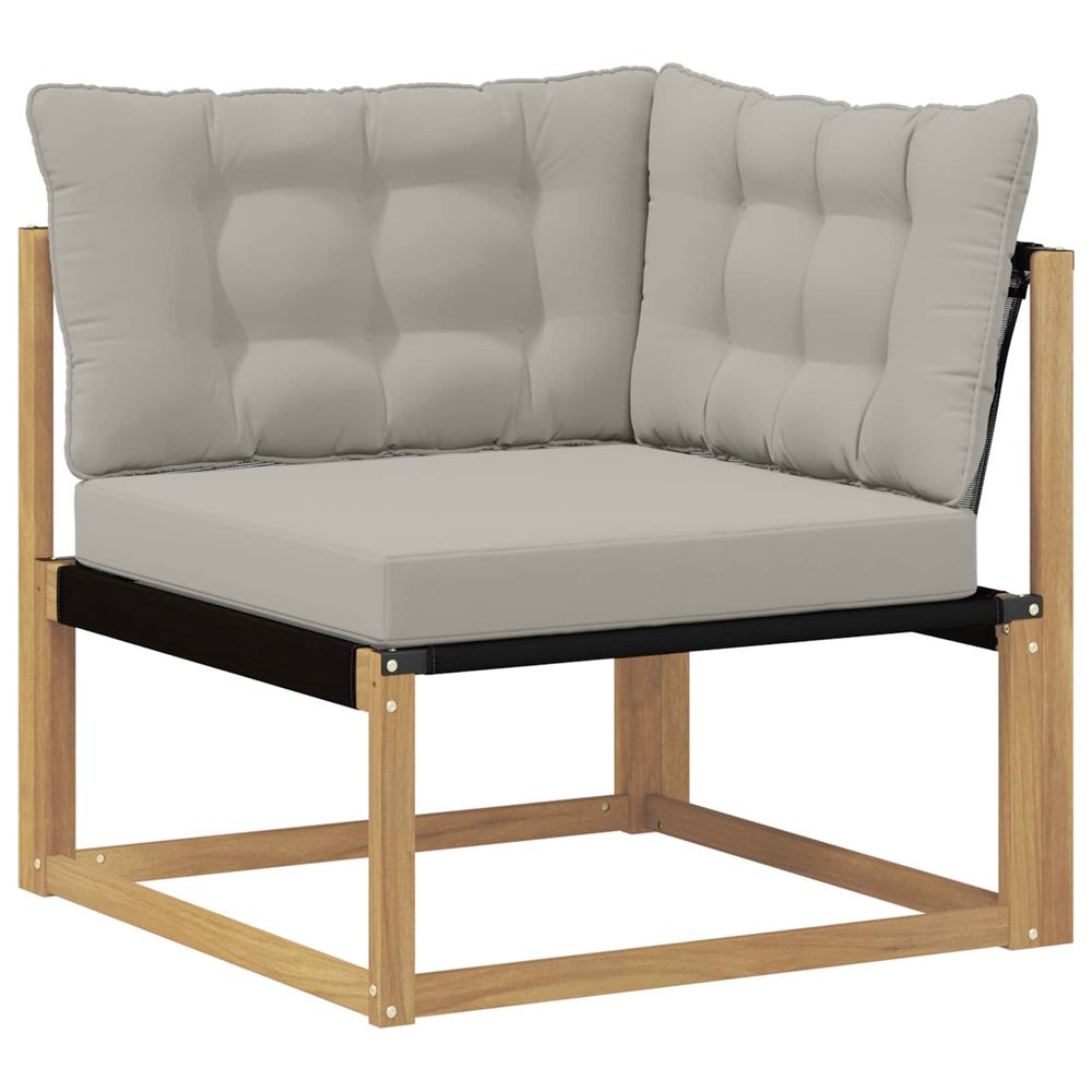 Canapé d'angle extérieur bois d'acacia massif blanc