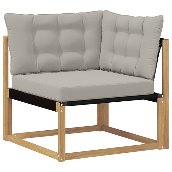 Canapé d'angle extérieur bois d'acacia massif blanc