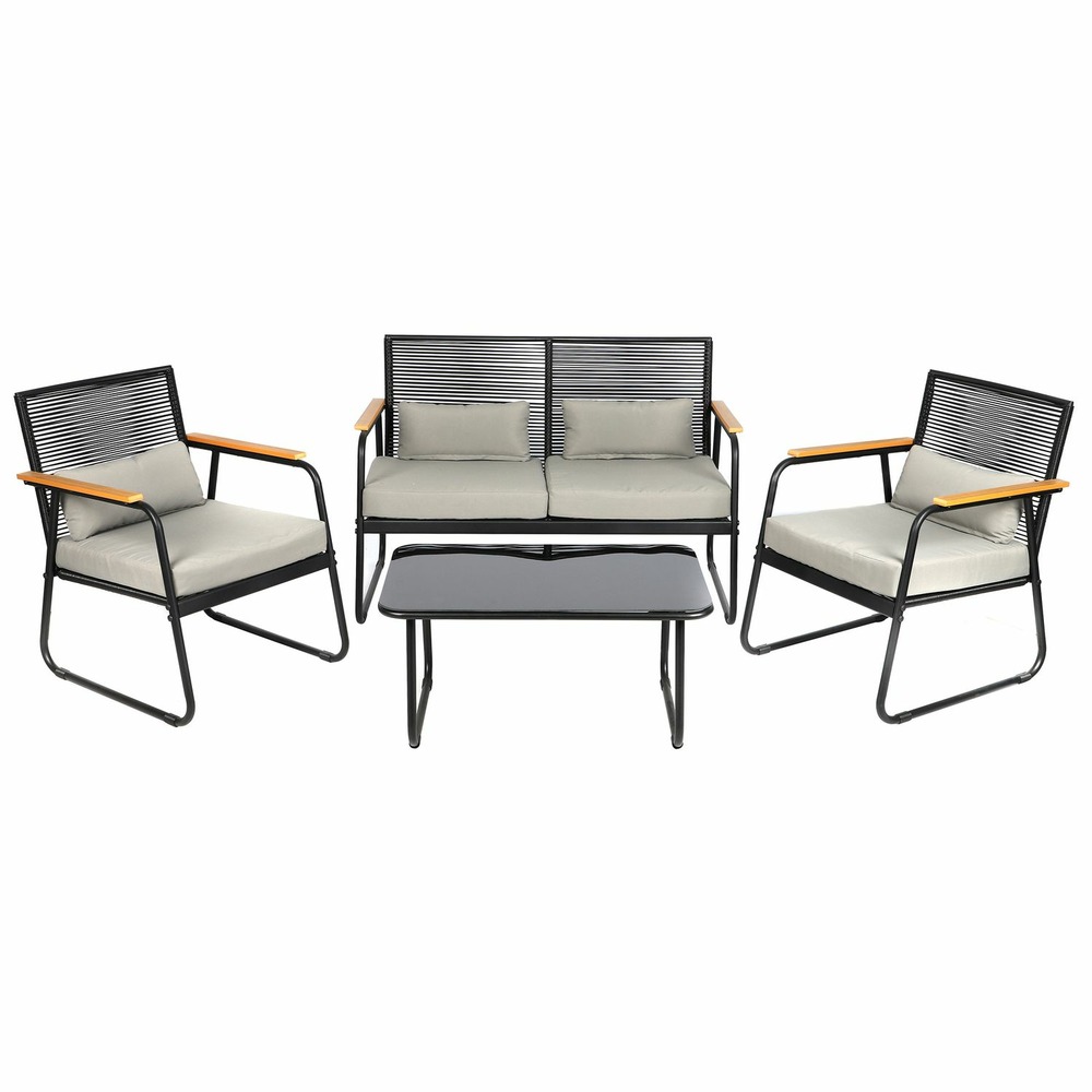 Salon de jardin capri en résine et métal - 4 places