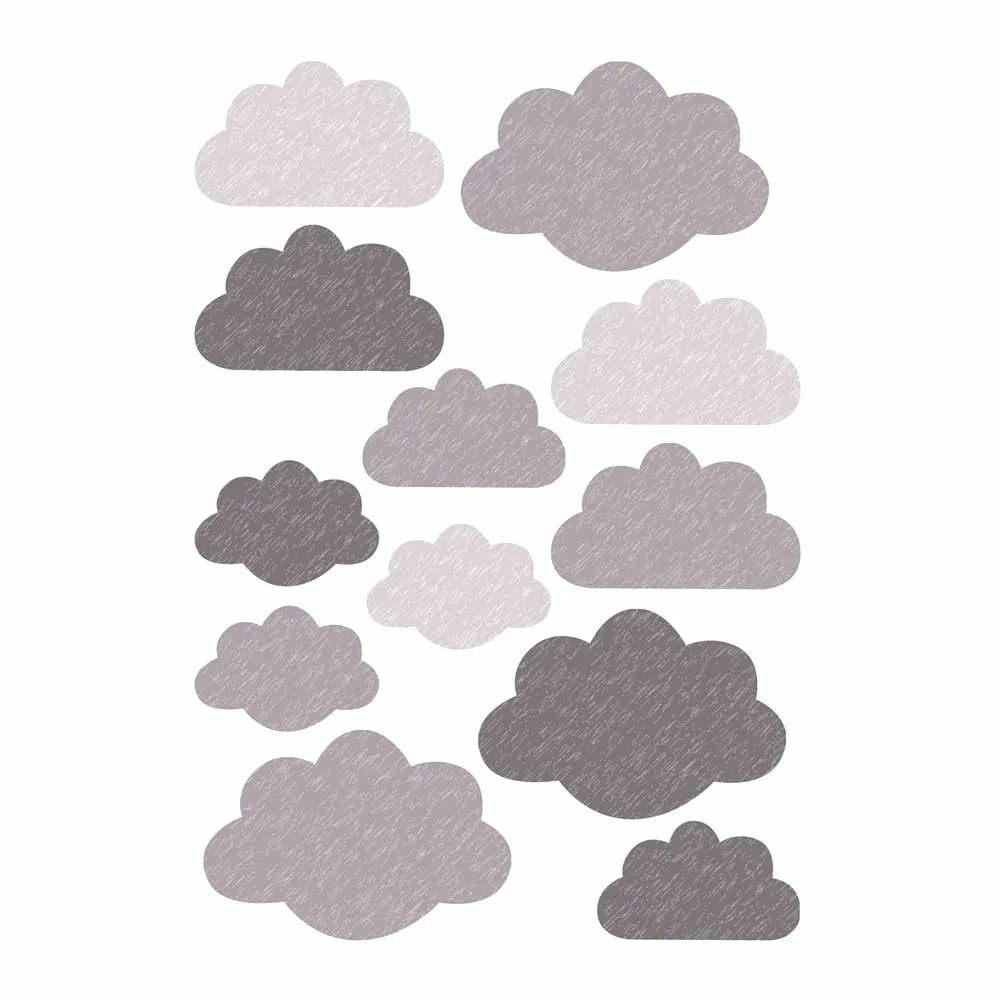 Buokids stickers muraux nuages gris