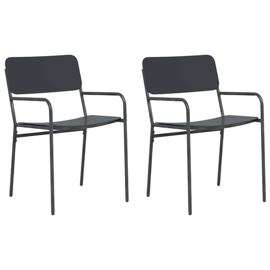 Chaises de jardin 2 pc anthracite acier
