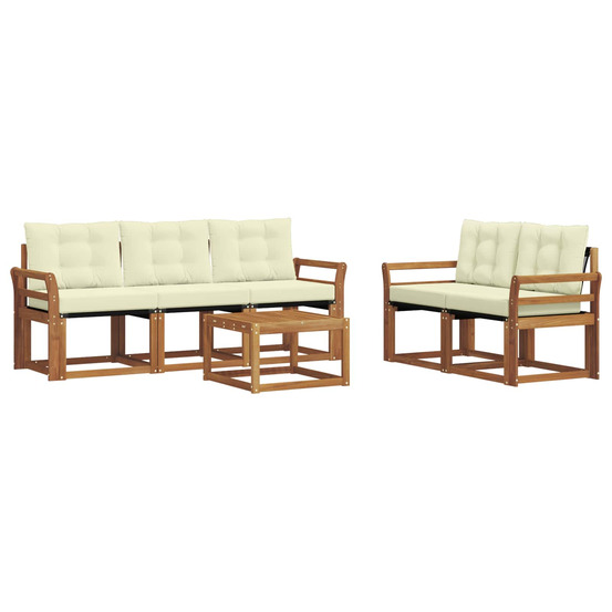 Ensemble de canapés d'extérieur 6 pcs naturel et crème