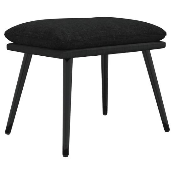 Repose-pied noir 45x29,5x35 cm tissu et similicuir