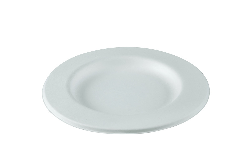 Plus assiette ronde blanche en canne à sucre - 800 unités - betik