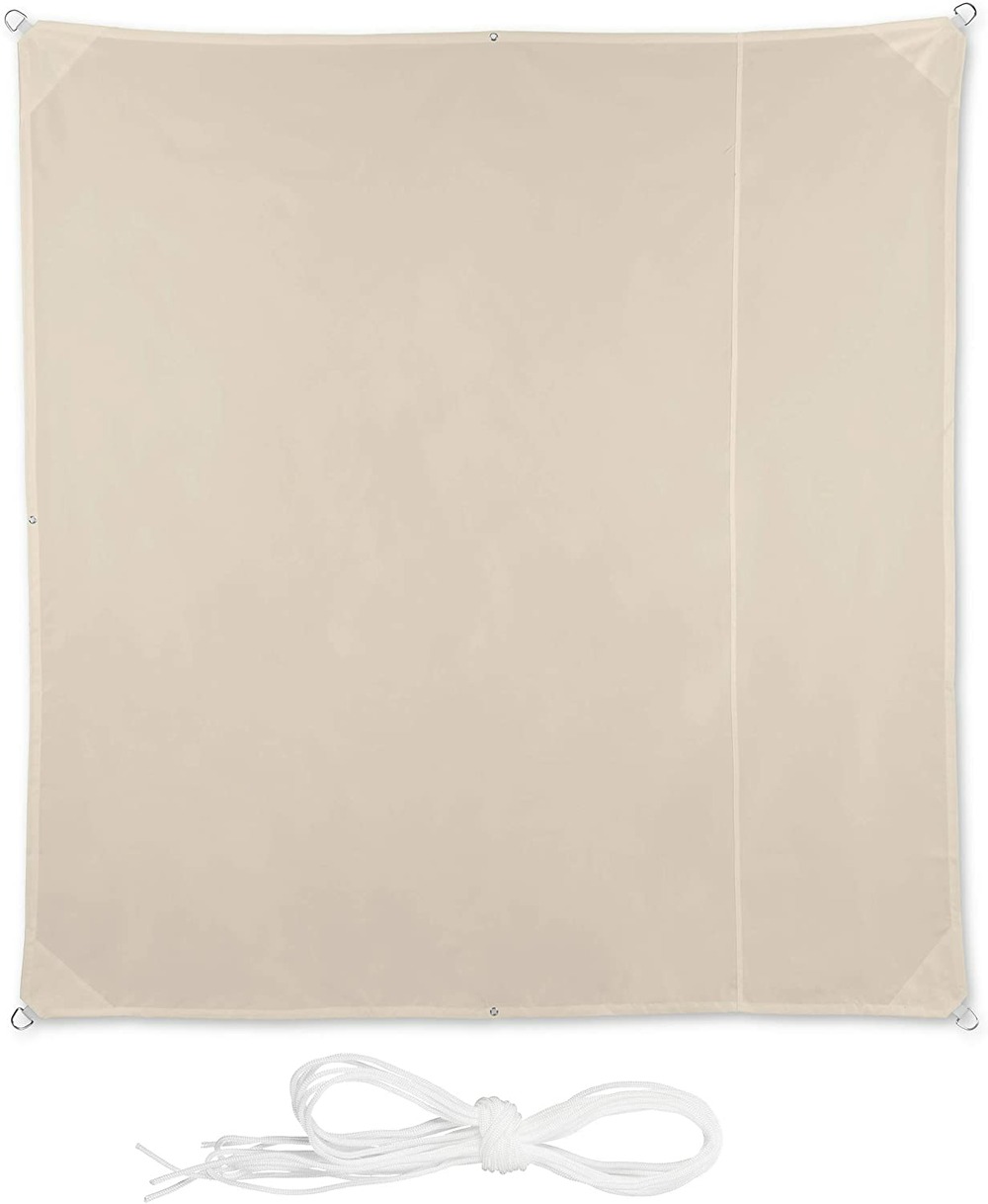 Voile d’ombrage carré 2 x 2 m beige