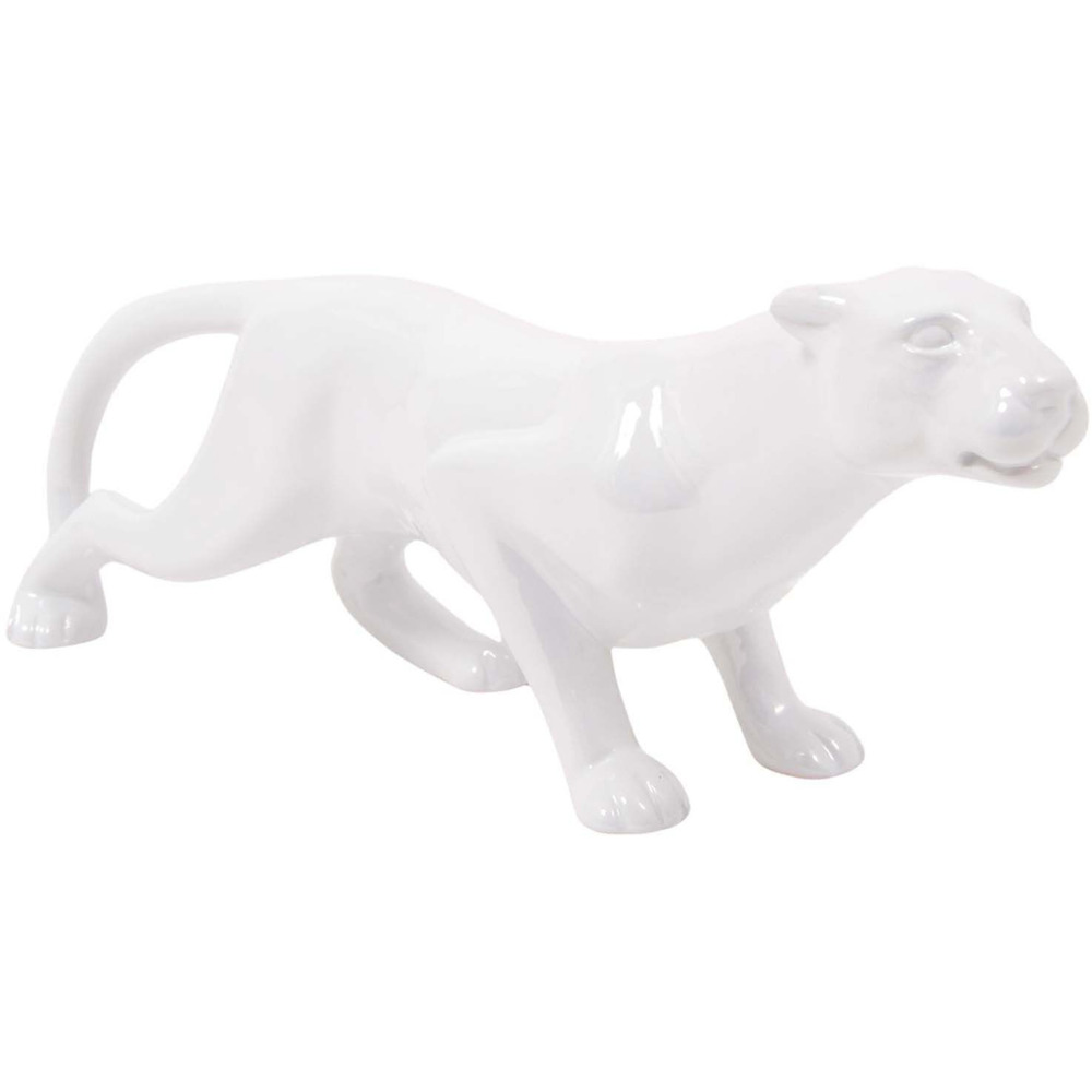 Panthère en céramique spirit blanc