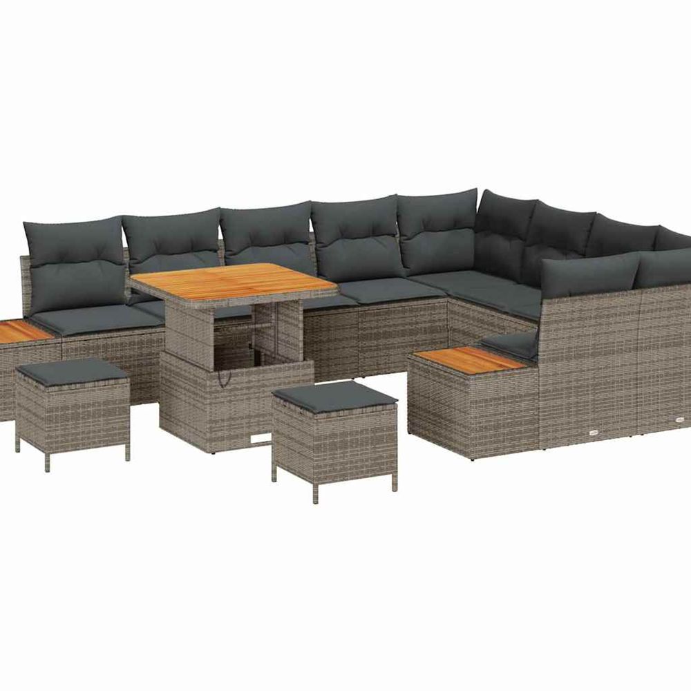 Ensemble de canapé de jardin 12 pc 11-nombre de places gris