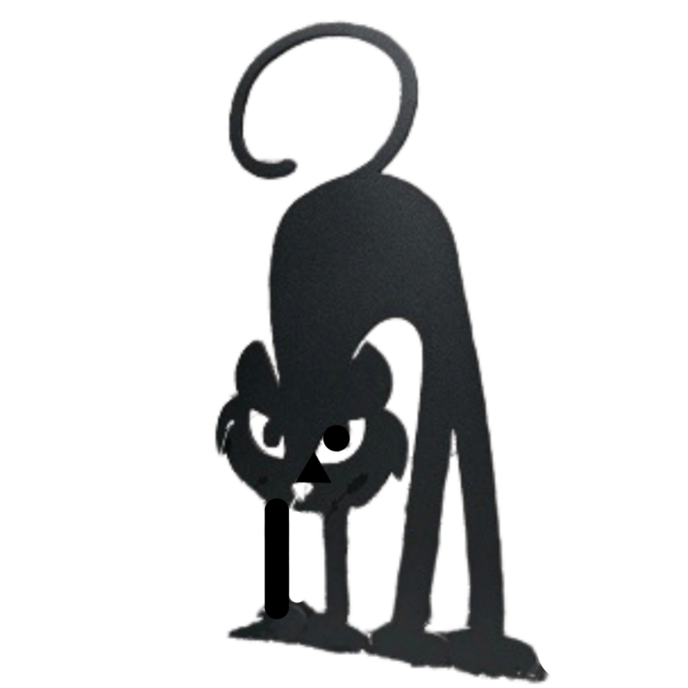 Déco jardin : chat gaston métal - noir 64 cm