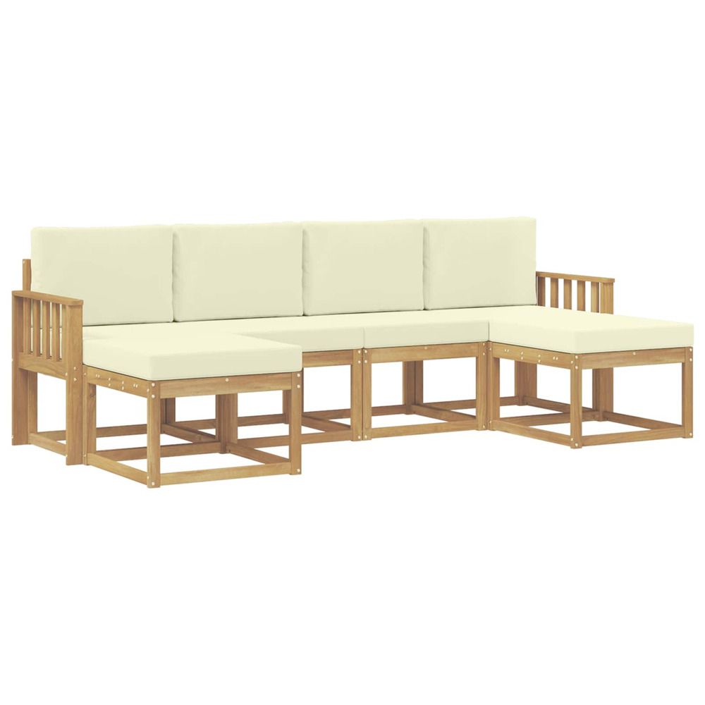 Ensemble de canapés d'extérieur 6 pc blanc et crème polyester