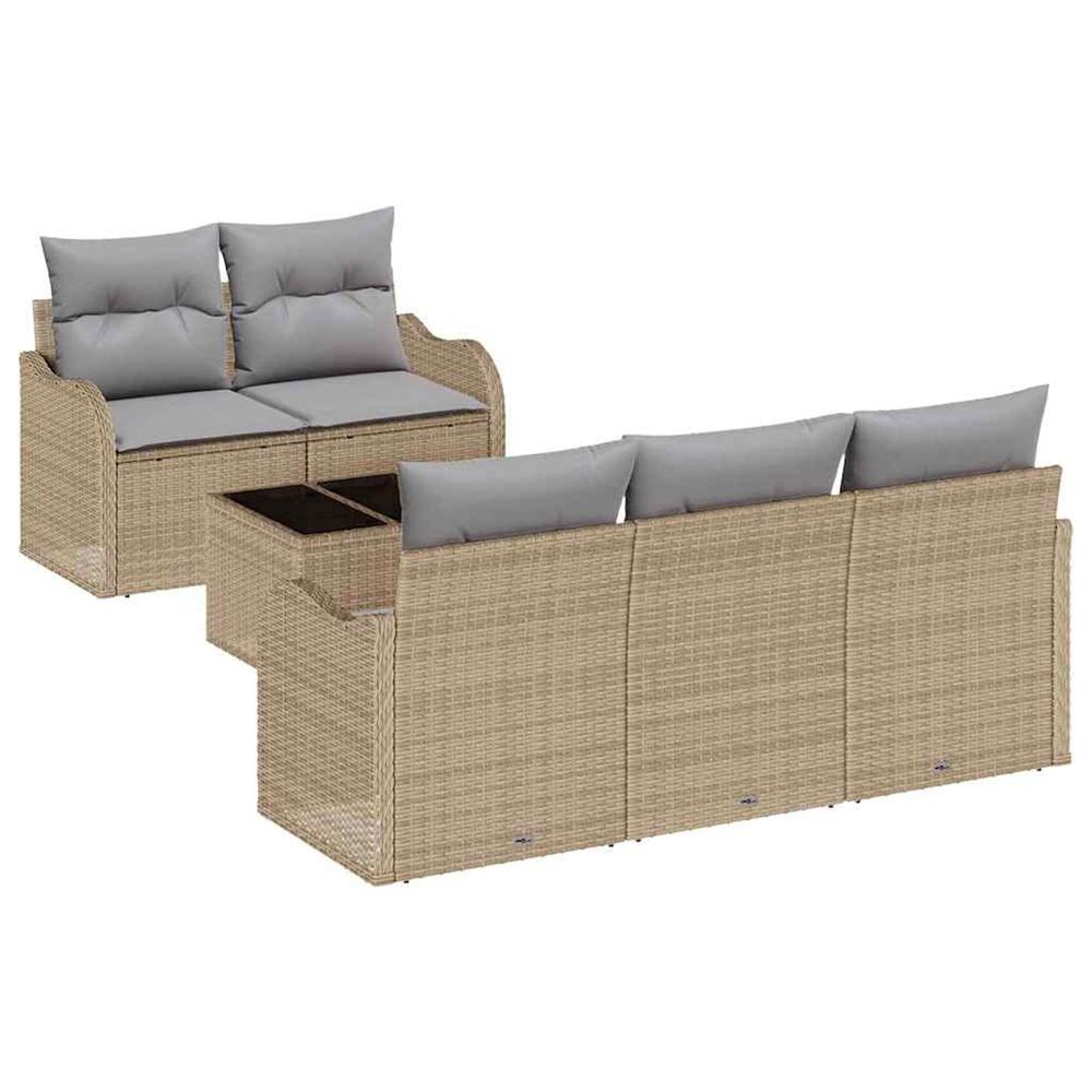 Ensemble de canapé de jardin beige polyrotin