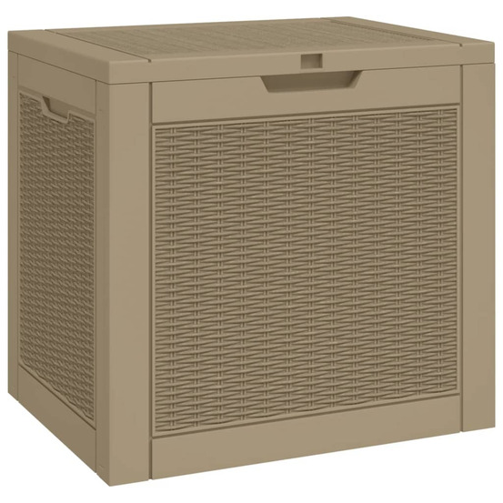Boîte de stockage de jardin marron clair 55,5x43x53 cm pp