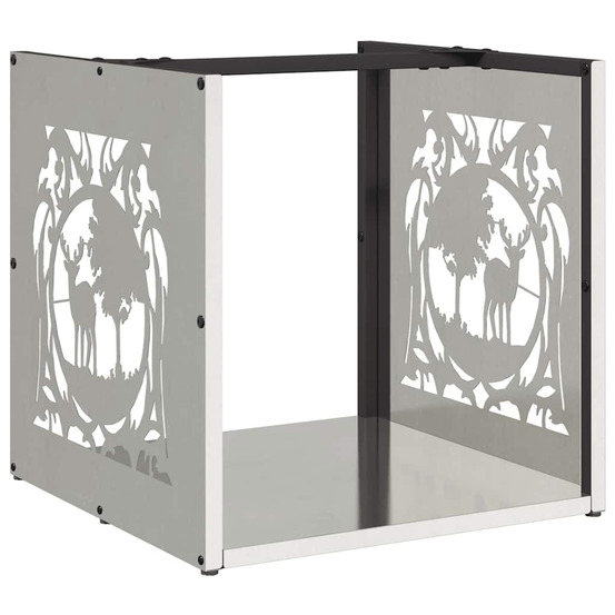 Portant de bois de chauffage 40x40x40 cm acier inoxydable