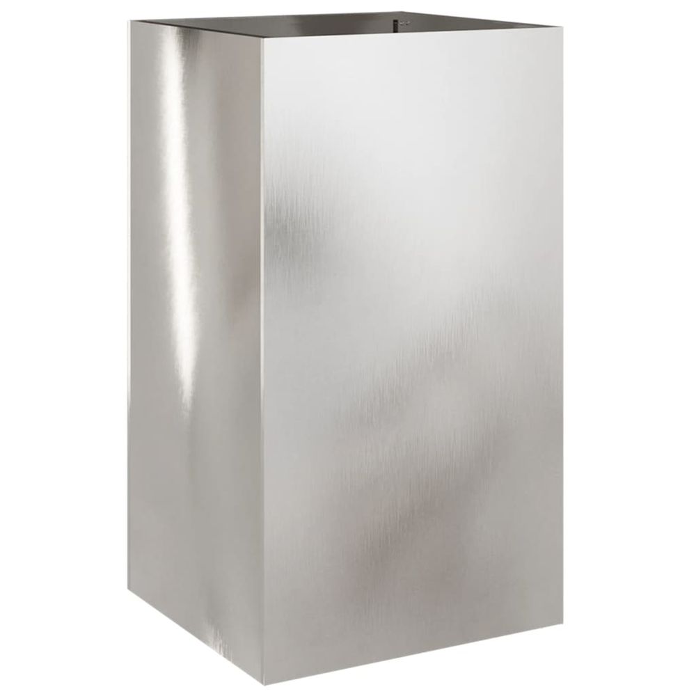 Jardinière d'extérieur argenté 42x38x75 cm acier inoxydable
