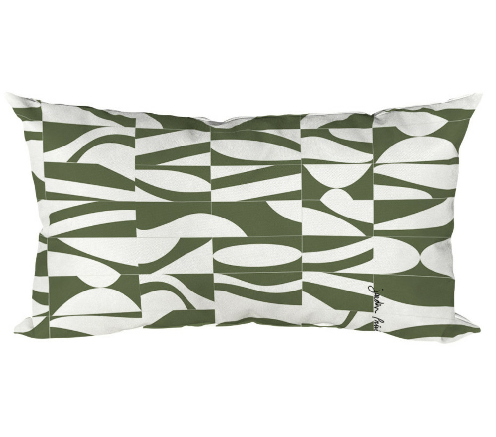 Lot de 2 coussins extérieur - 50x30x15 - convexe algue