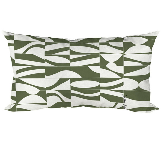 Lot de 2 coussins extérieur - 50x30x15 - convexe algue