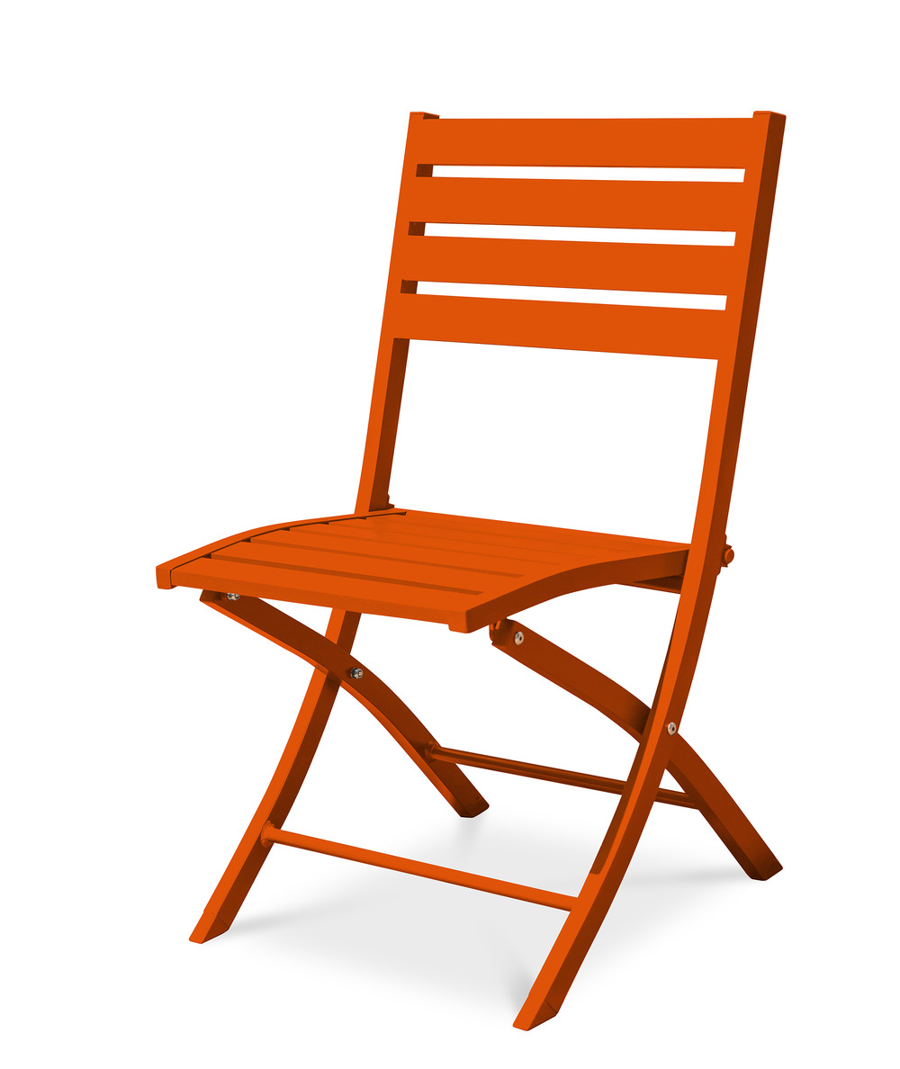 Chaise de jardin marius en aluminium orange