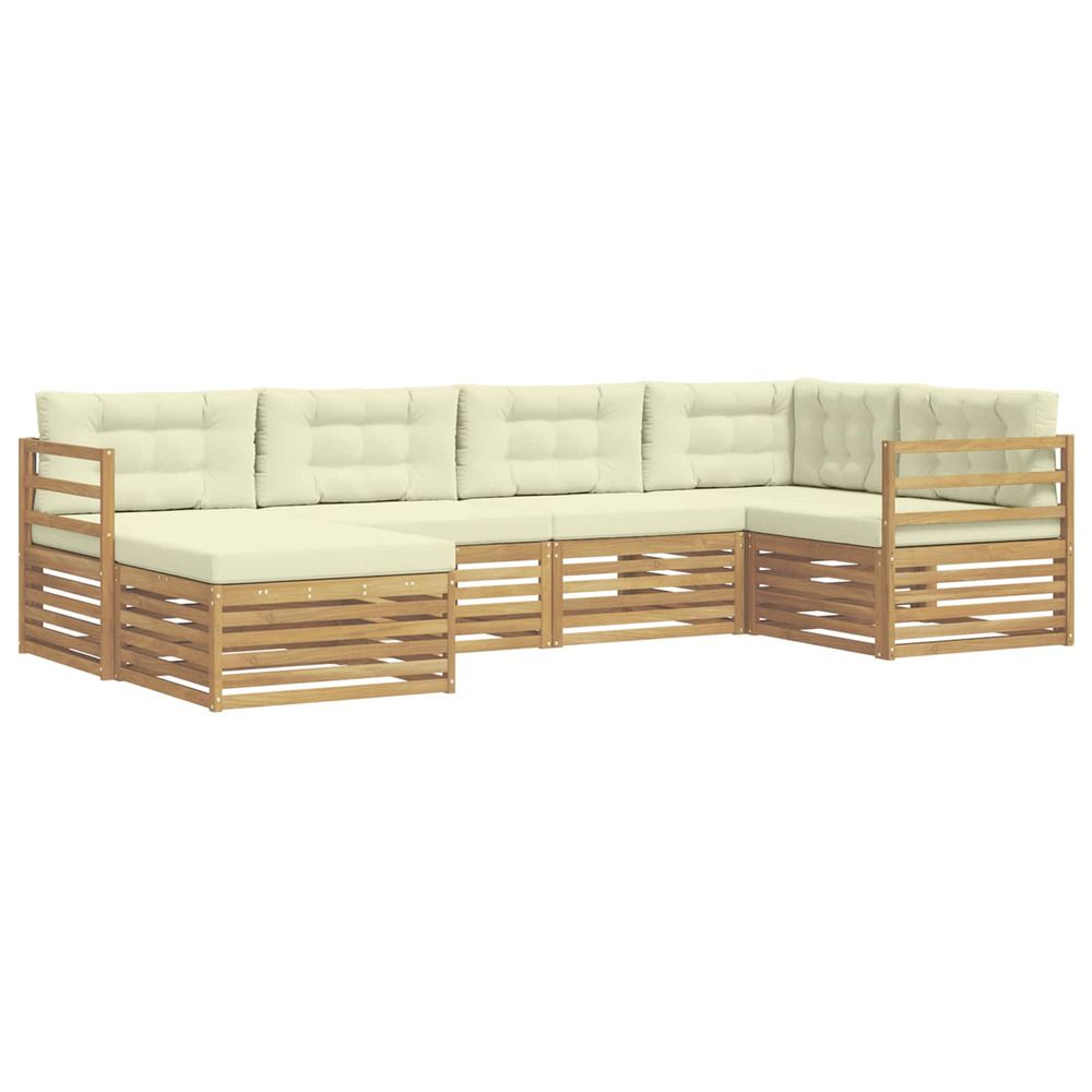 Ensemble de canapés d'extérieur 6 pc blanc et crème polyester