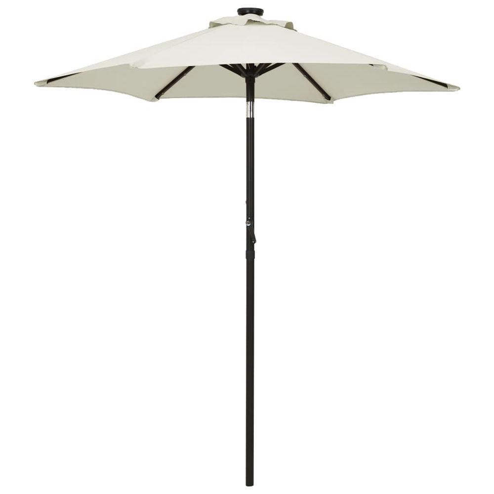Parasol avec lumières led sable 200x211 cm aluminium