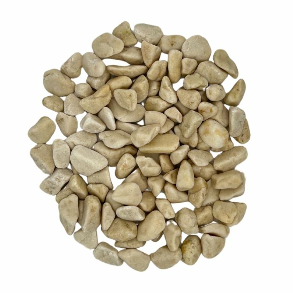 Big bag de 0,75m³ (+/- 1000kg) galet de marbre ivoire crème ø 8/12 mm - livraison premium