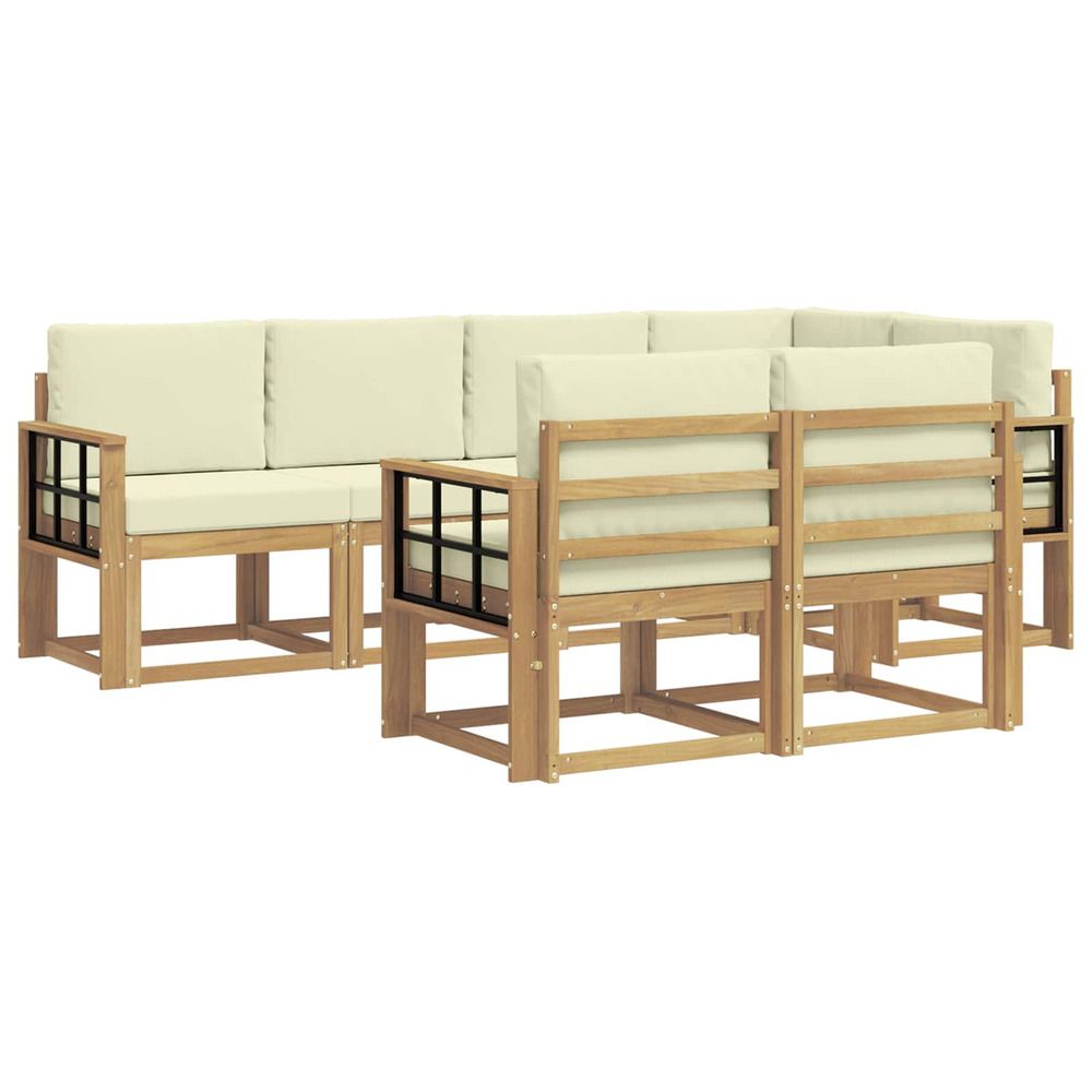 Ensemble de canapés d'extérieur 7 pc blanc et crème polyester