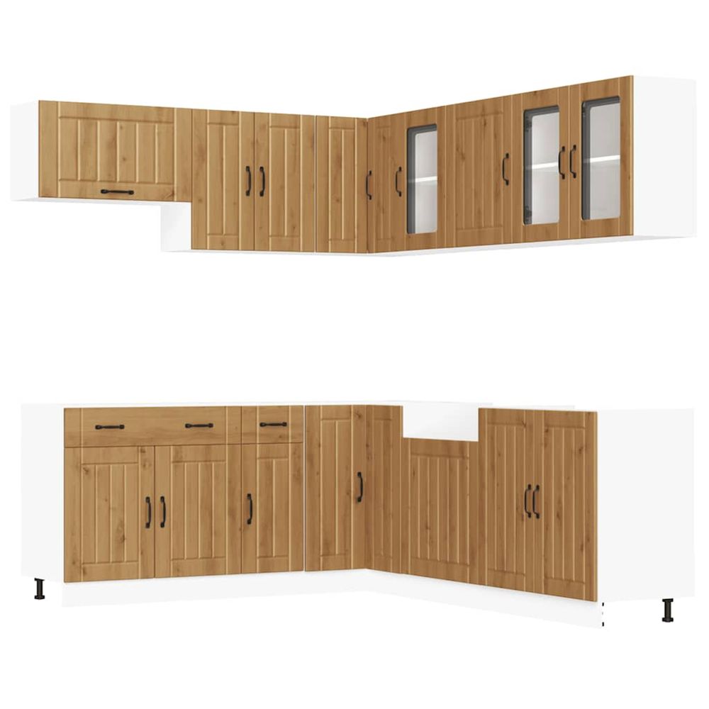 Ensemble d'armoires de cuisine 11 pcs lucca bois d'ingénierie