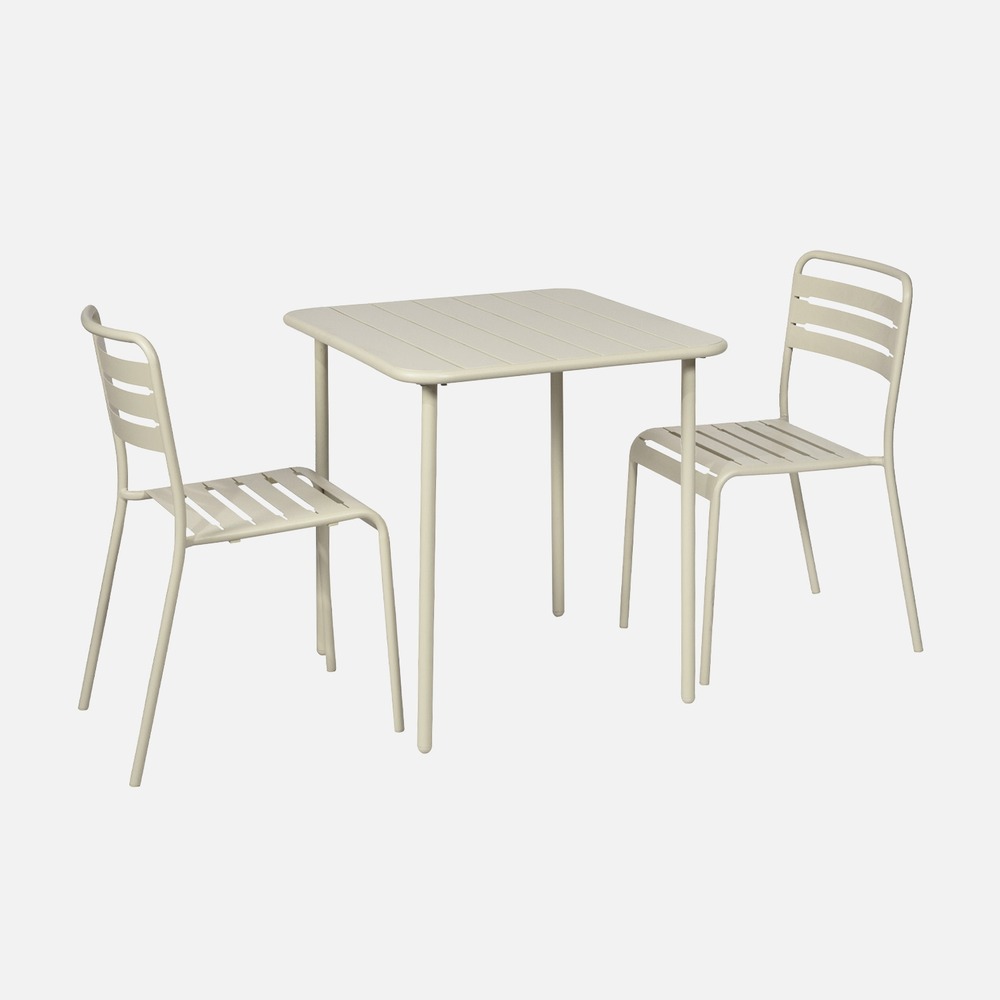 Table de jardin métal amélia avec 2 chaises