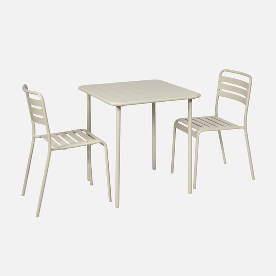 Table de jardin métal amélia avec 2 chaises
